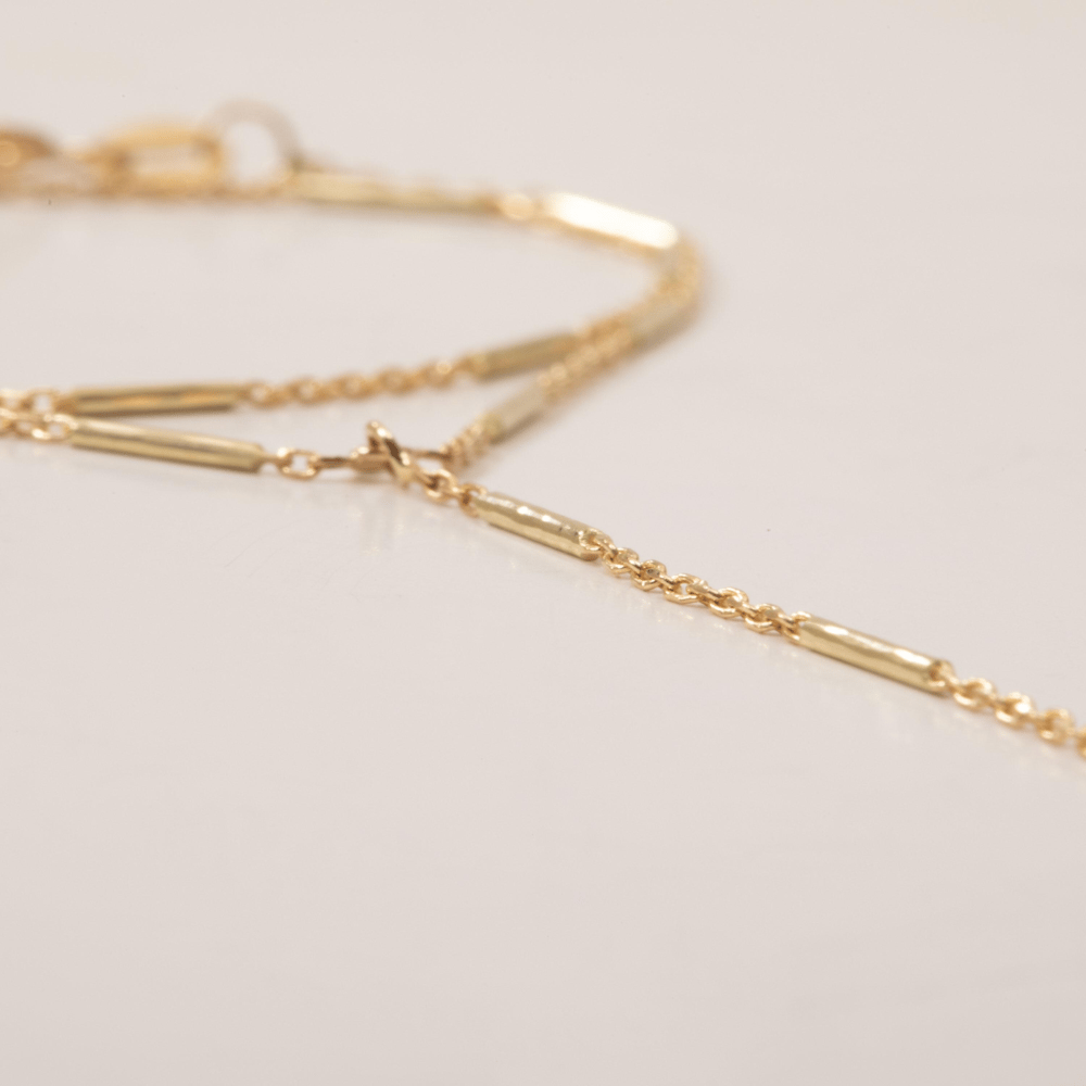 Altın Barlı Çift Zincir Şahmeran Bileklik - Goldstore