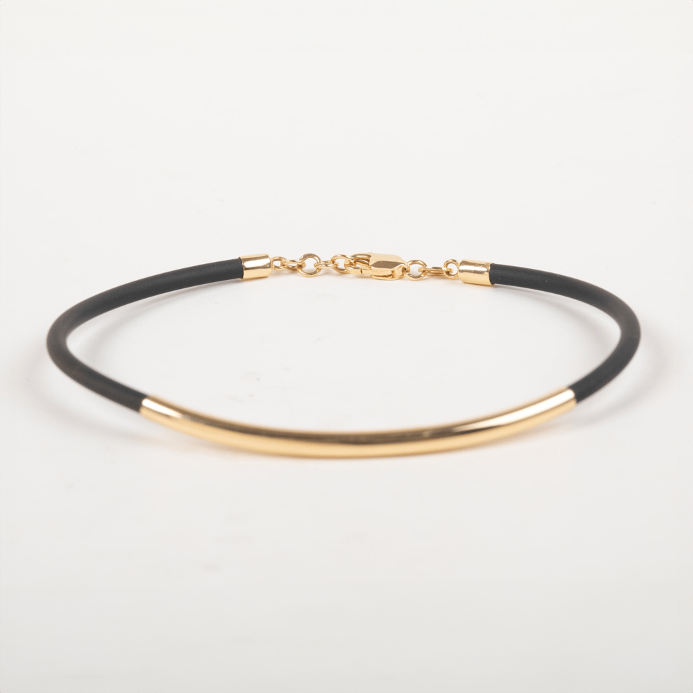 Altın Barlı Kauçuk Bileklik - Goldstore