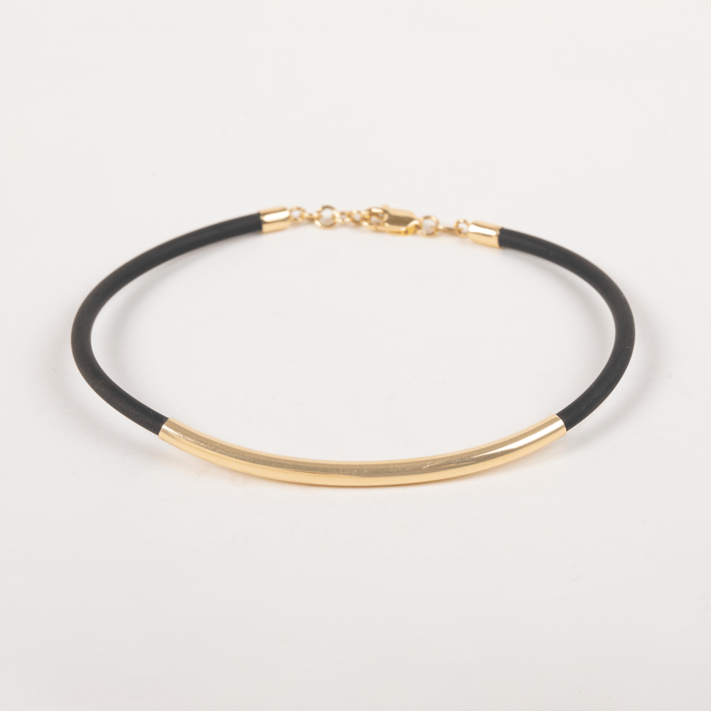 Altın Barlı Kauçuk Bileklik - Goldstore