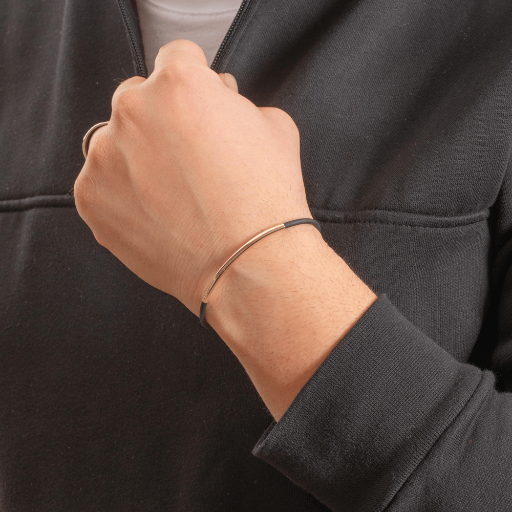 Altın Barlı Kauçuk Bileklik - Goldstore