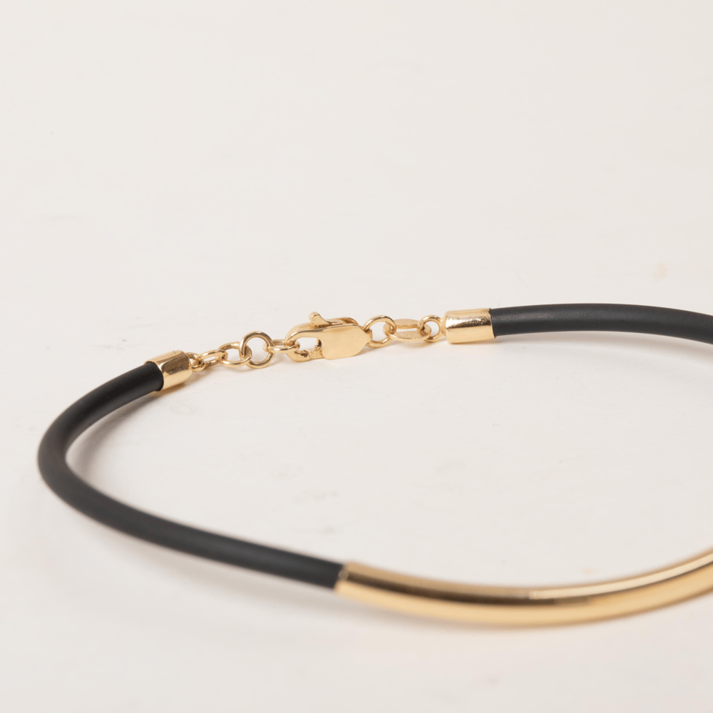 Altın Barlı Kauçuk Bileklik - Goldstore