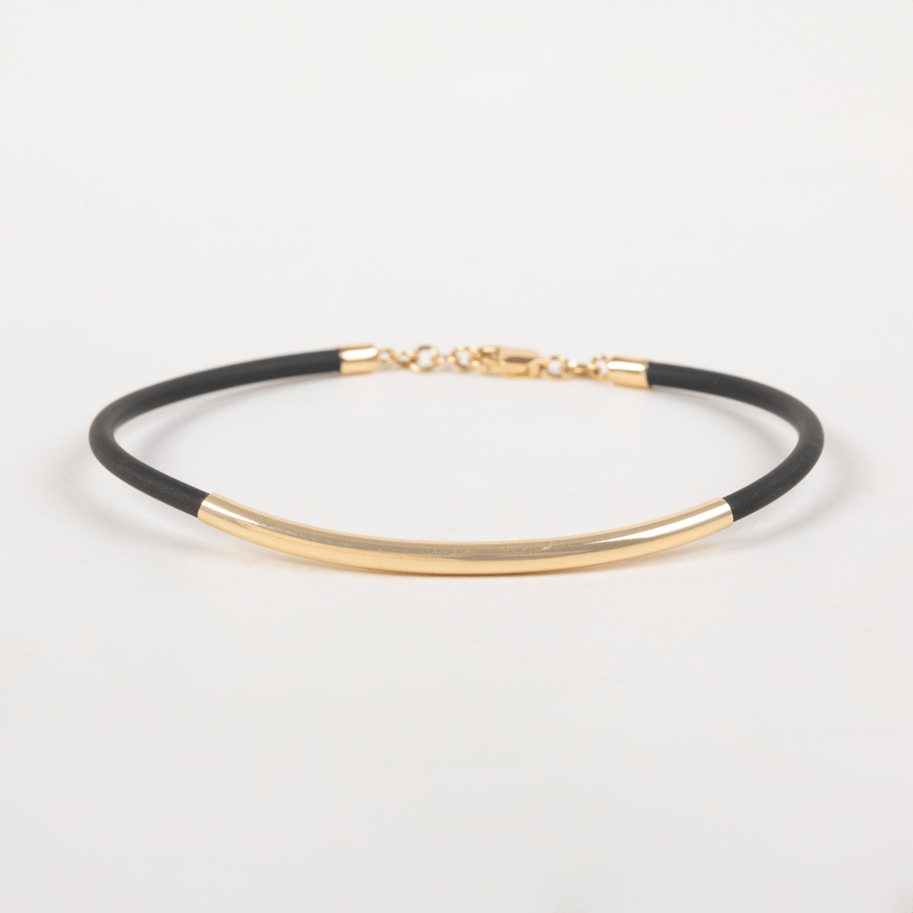 Altın Barlı Kauçuk Bileklik - Goldstore