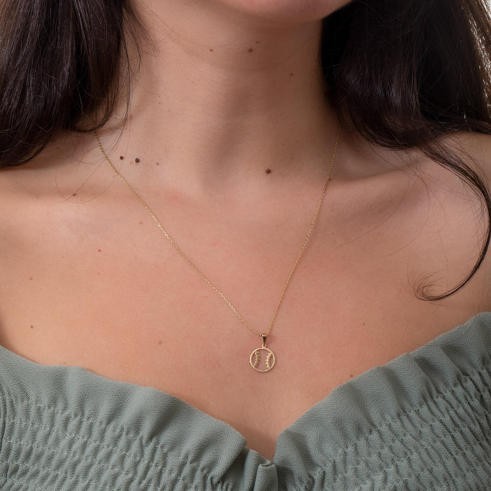 Altın Beyzbol Figürlü Kolye - Goldstore