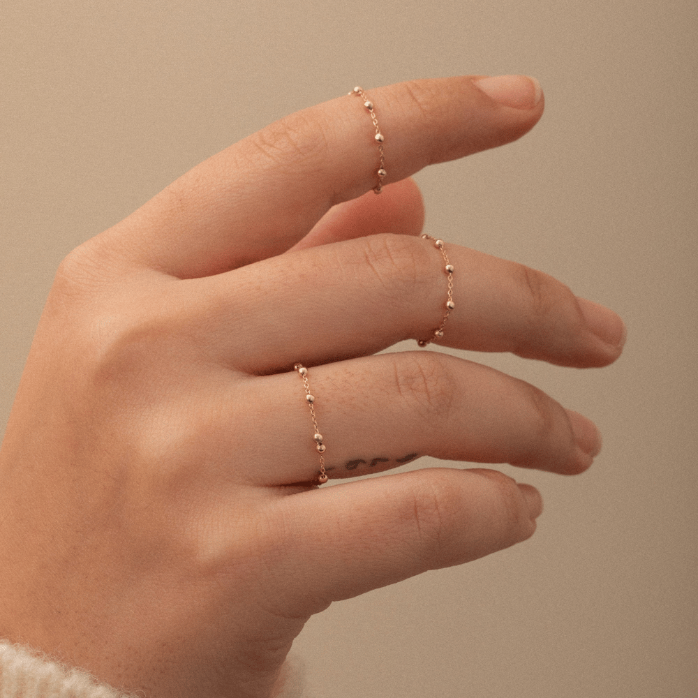 Altın Boncuk Detaylı Yüzük - Goldstore