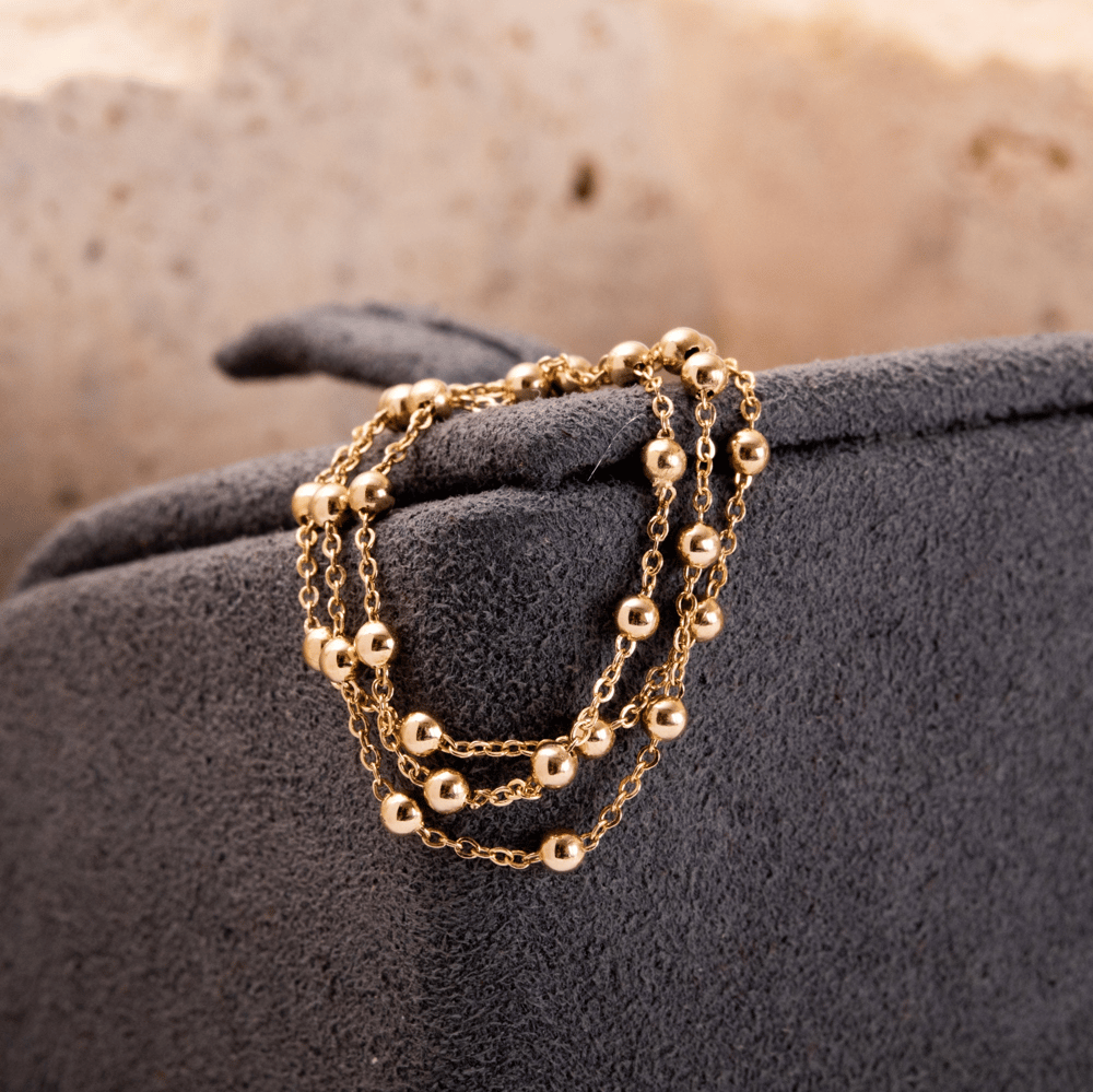 Altın Boncuk Detaylı Yüzük - Goldstore