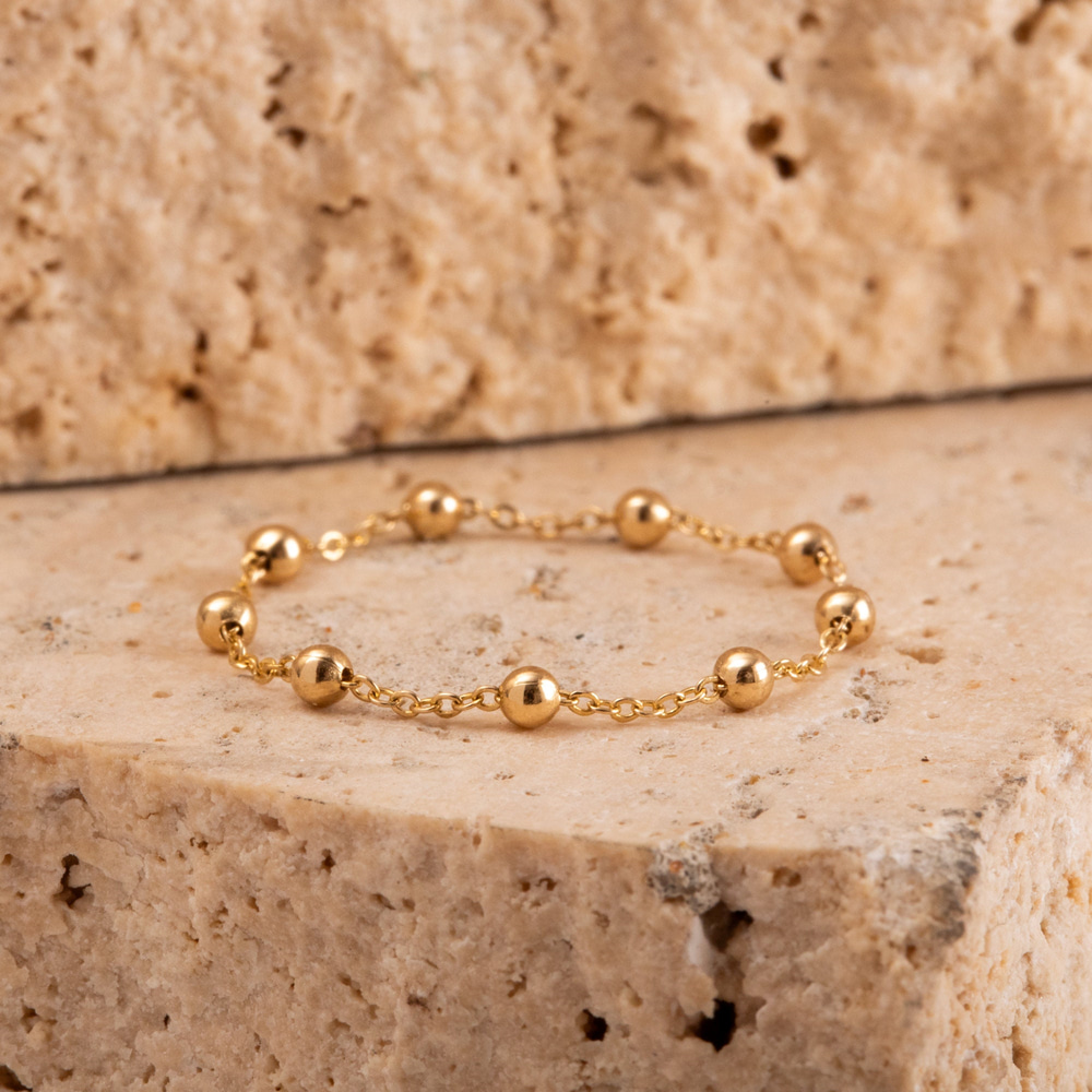 Altın Boncuk Detaylı Yüzük - Goldstore