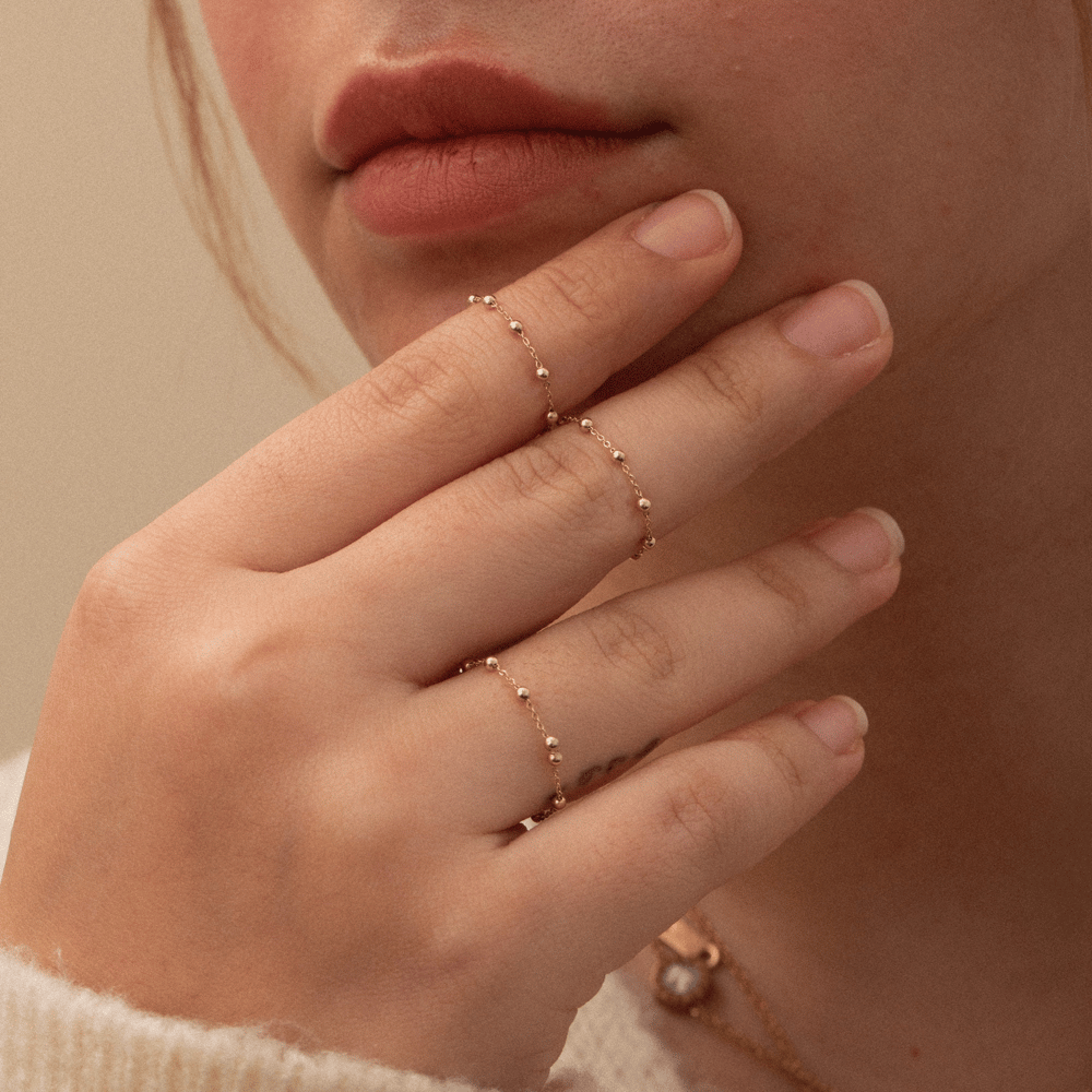 Altın Boncuk Detaylı Yüzük - Goldstore