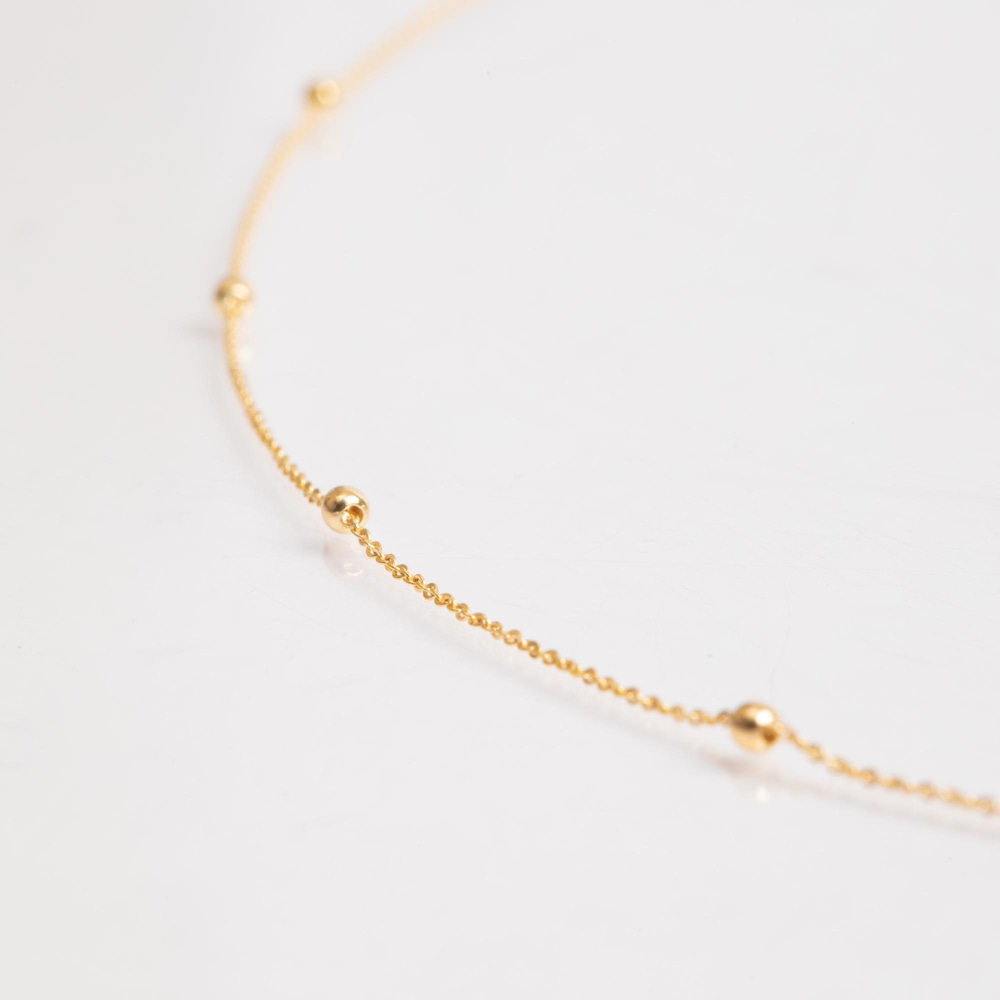 Altın Boncuk Zincir Bileklik - Goldstore