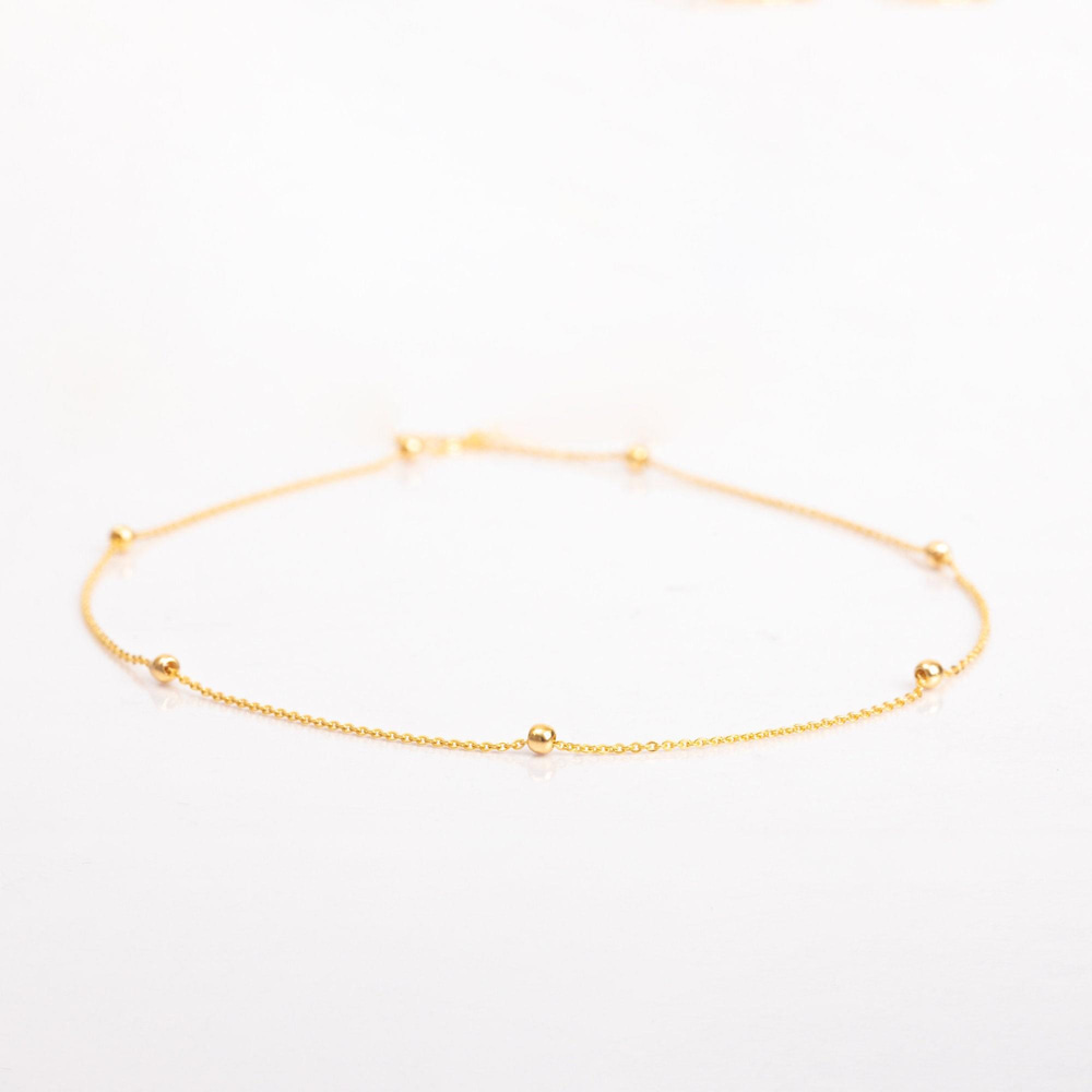 Altın Boncuk Zincir Bileklik - Goldstore