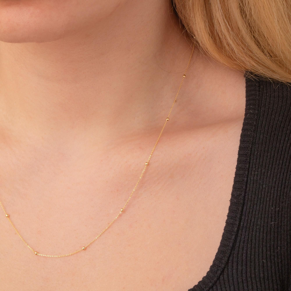 Altın Boncuk Zincir Kolye - Goldstore