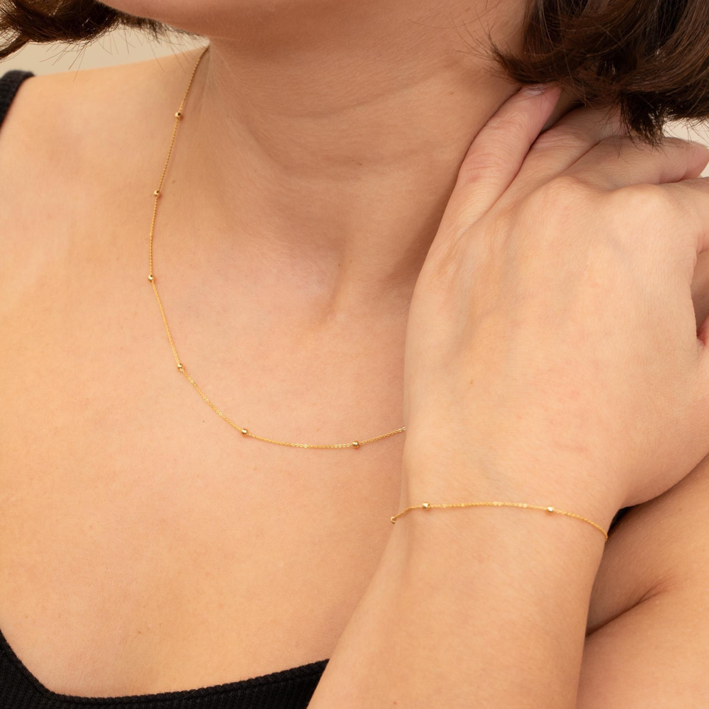 Altın Boncuk Zincir Kolye - Goldstore