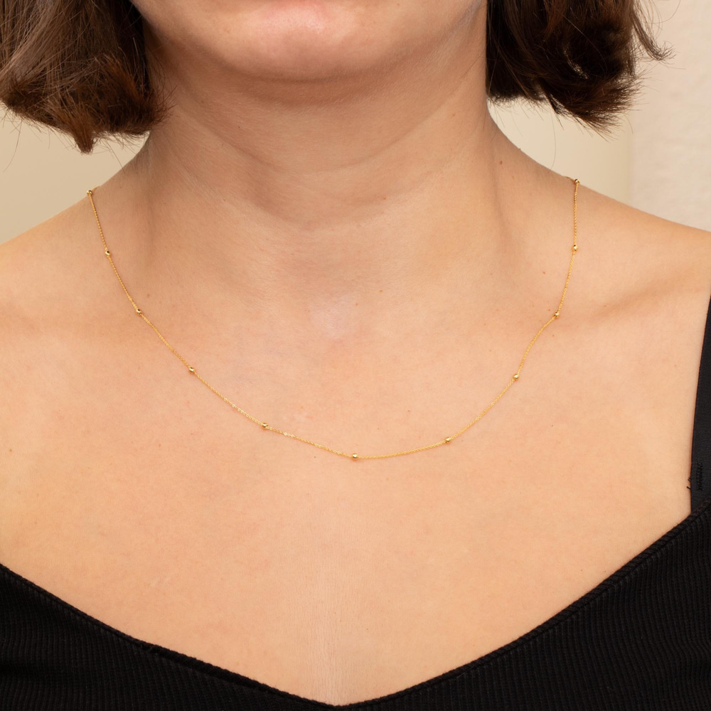 Altın Boncuk Zincir Kolye - Goldstore