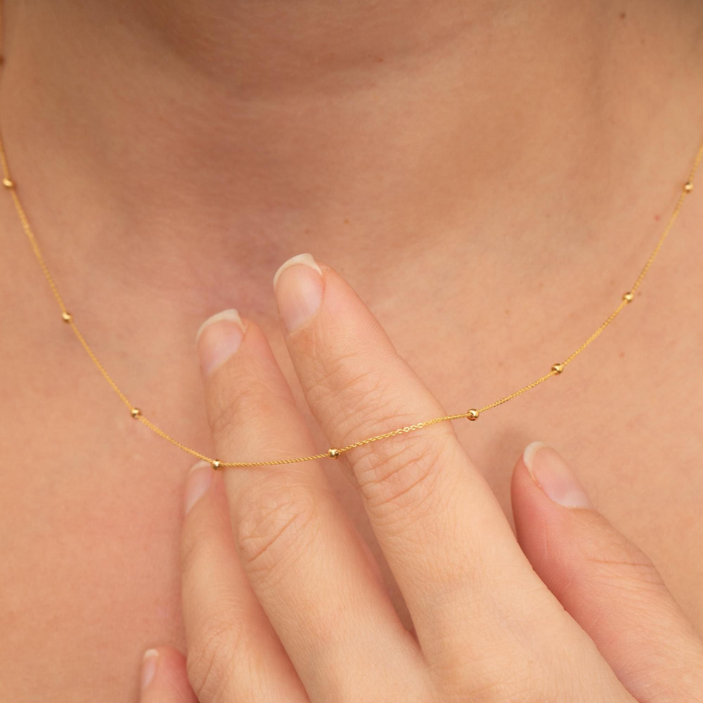 Altın Boncuk Zincir Kolye - Goldstore