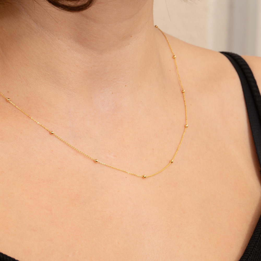 Altın Boncuk Zincir Kolye - Goldstore