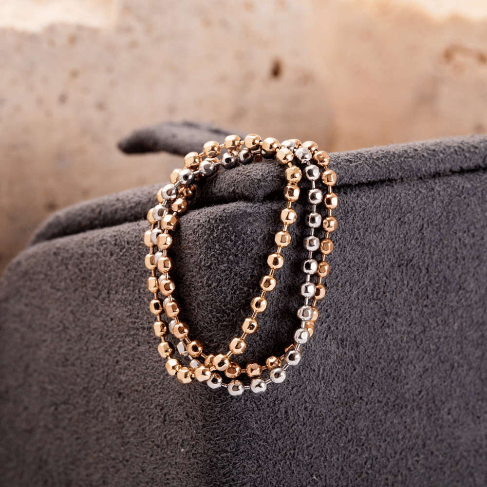 Altın Boncuk Zincir Yüzük - Goldstore