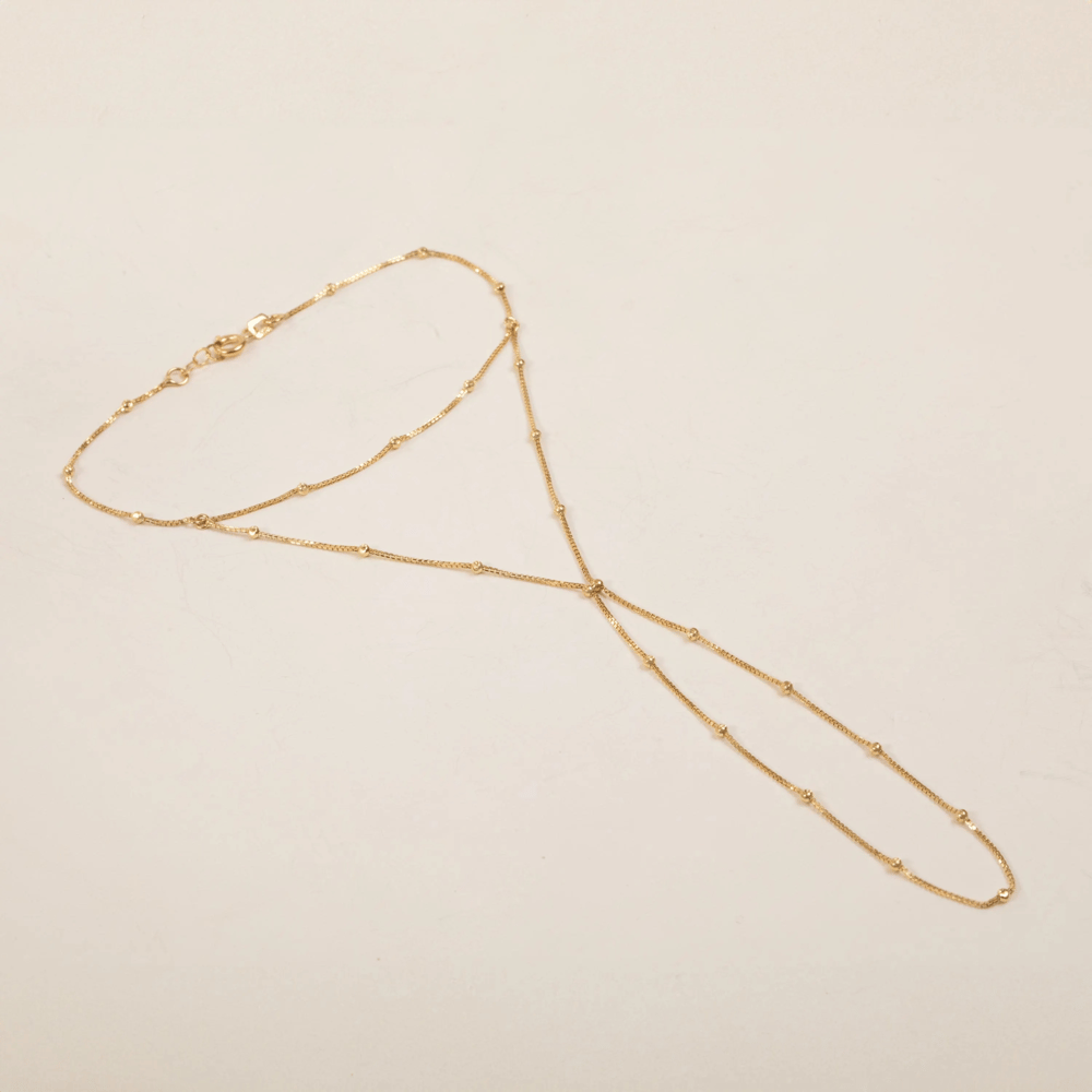 Altın Boncuklu Kutu  Zincir Şahmeran Bileklik - Goldstore