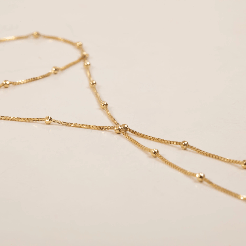 Altın Boncuklu Kutu  Zincir Şahmeran Bileklik - Goldstore