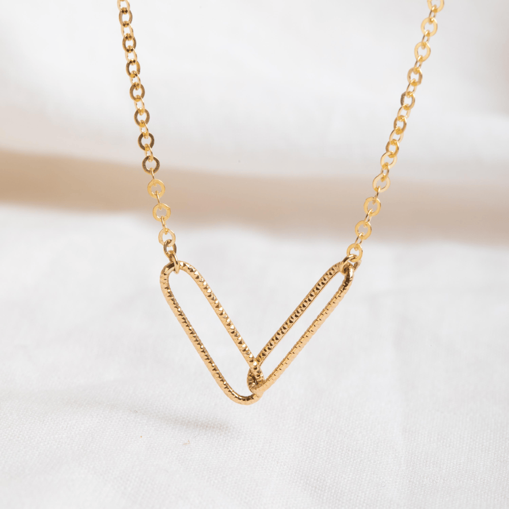 Altın Çift Oval Halkalı Kolye - Goldstore