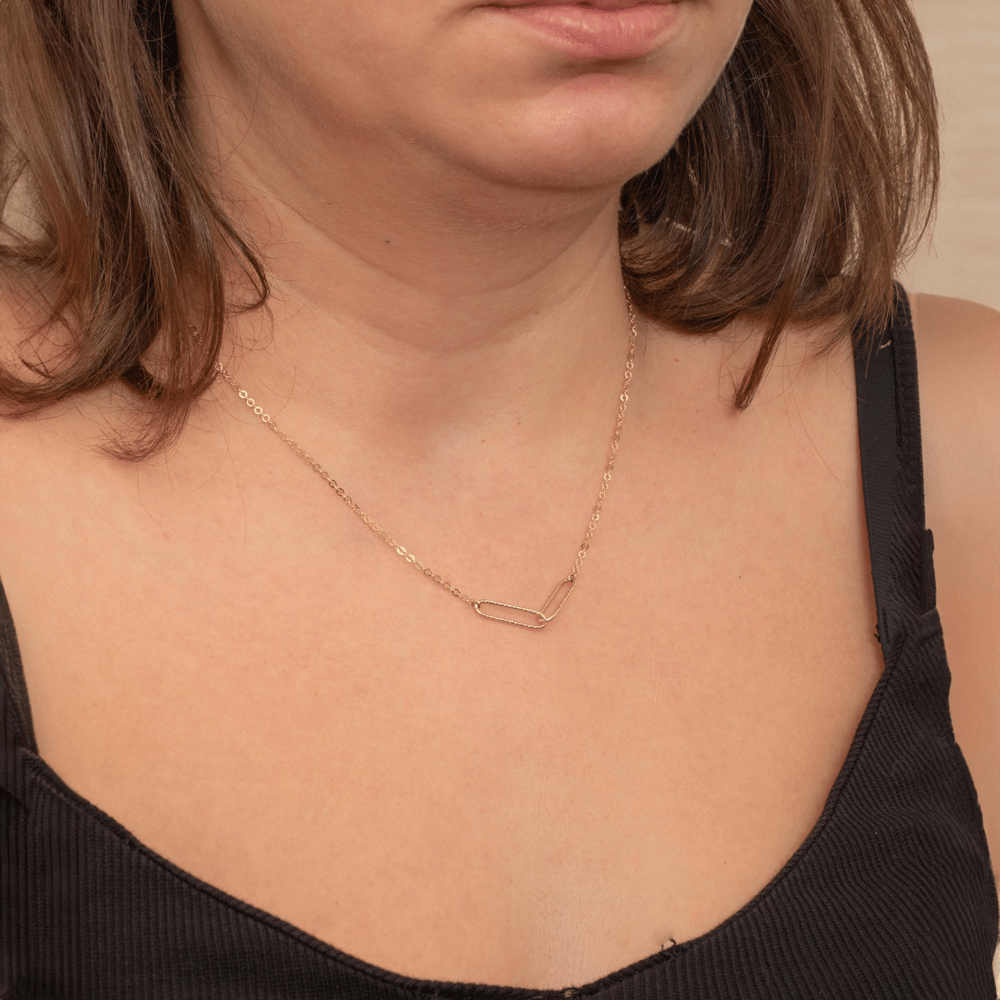 Altın Çift Oval Halkalı Kolye - Goldstore