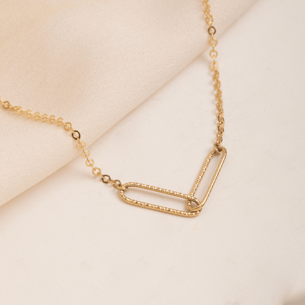 Altın Çift Oval Halkalı Kolye - Goldstore