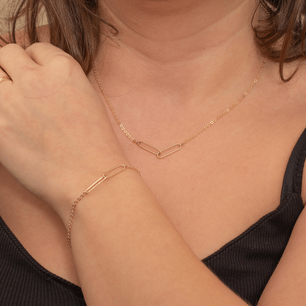 Altın Çift Oval Halkalı Kolye - Goldstore