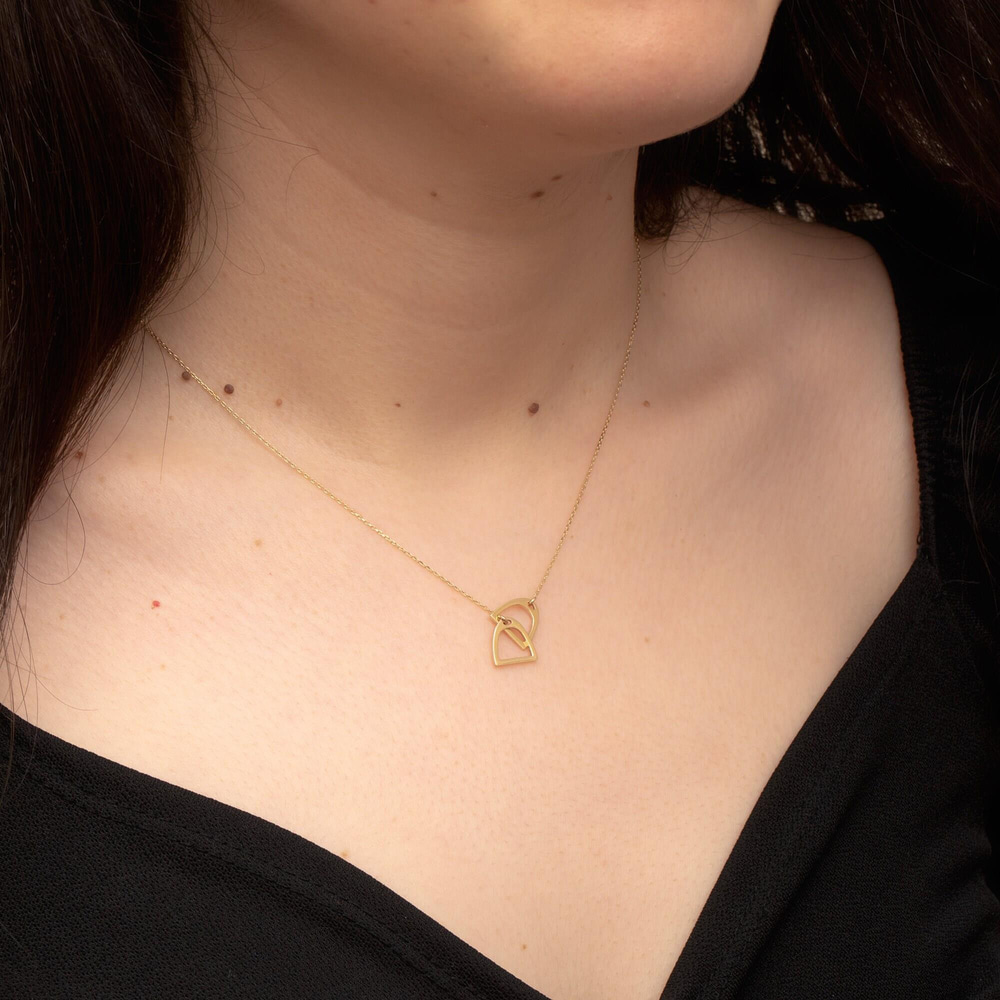 Altın Çift Üzengi Lariat Kolye - Goldstore