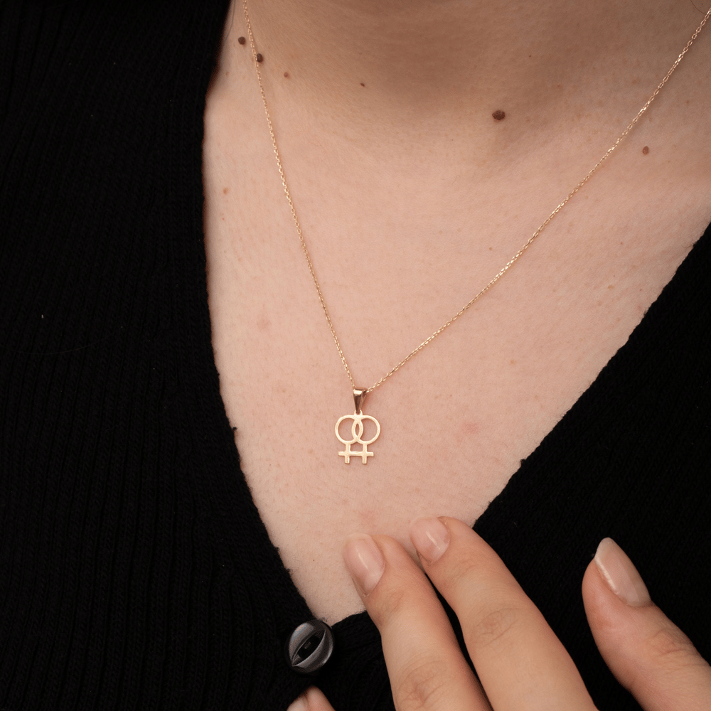 Altın Çift Venüs Kalp Kolye - Goldstore