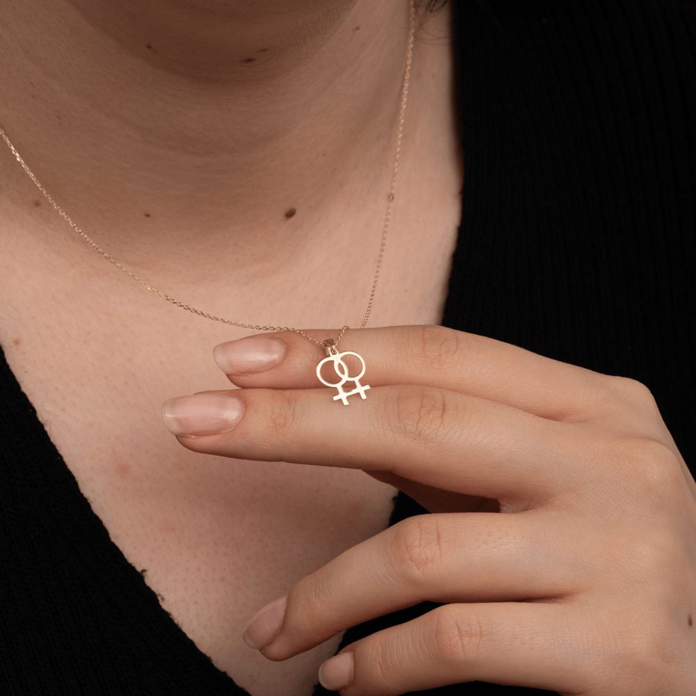 Altın Çift Venüs Kalp Kolye - Goldstore