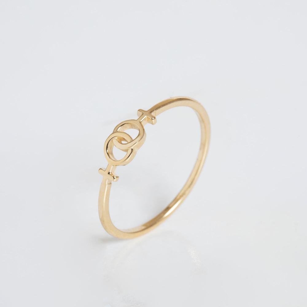 Altın Çift Venüs Sembolü Yüzük - Goldstore