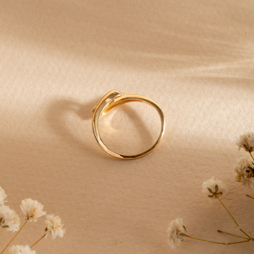 Altın Çift Yunus Figürlü Yüzük - Goldstore