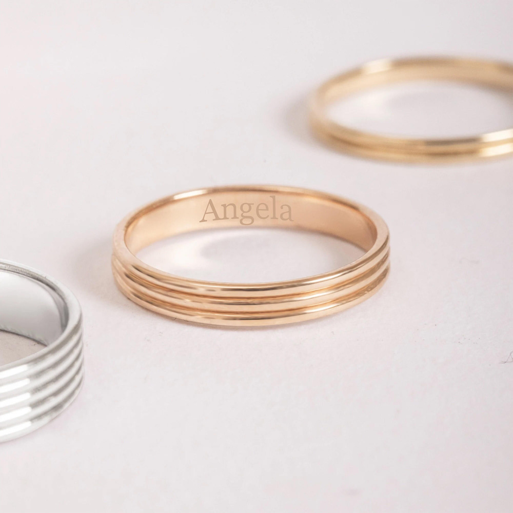 Altın Çizgili Düz Alyans Yüzük - Goldstore