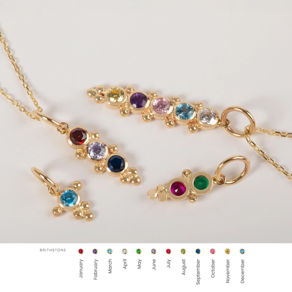 Altın Doğum Taşılı Bar Kolye - Goldstore