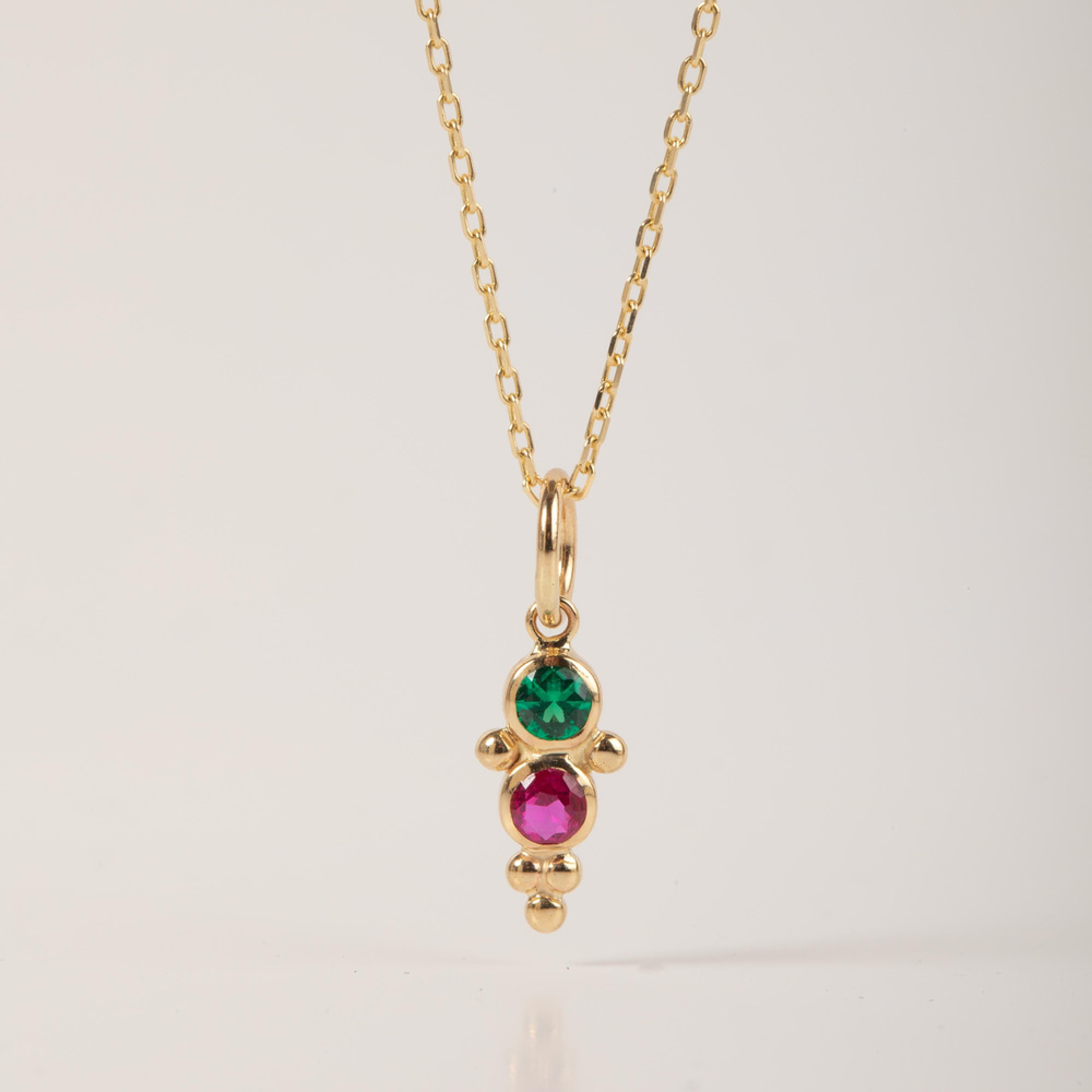 Altın Doğum Taşılı Bar Kolye - Goldstore