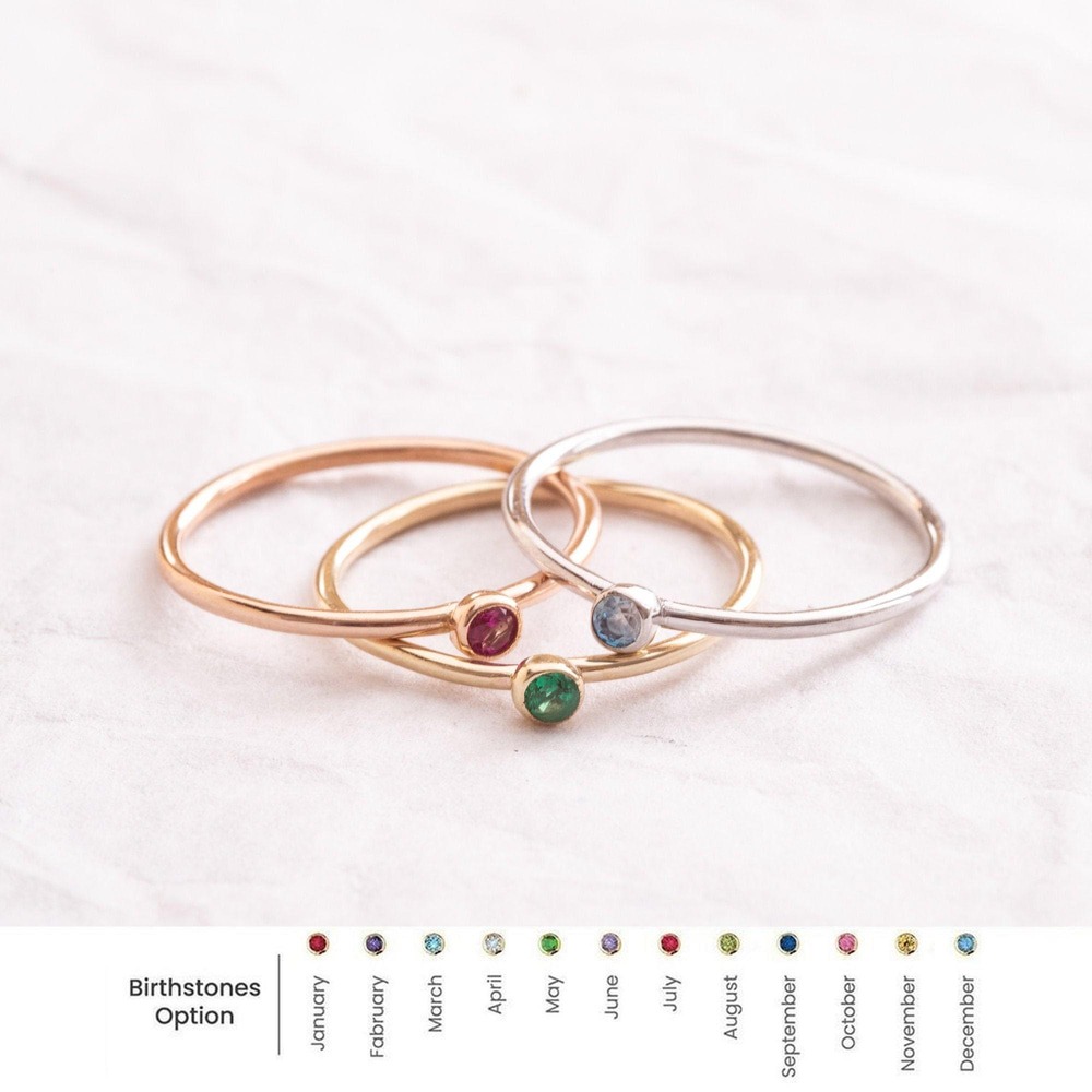 Altın Doğum Taşlı İnce Yüzük - Goldstore