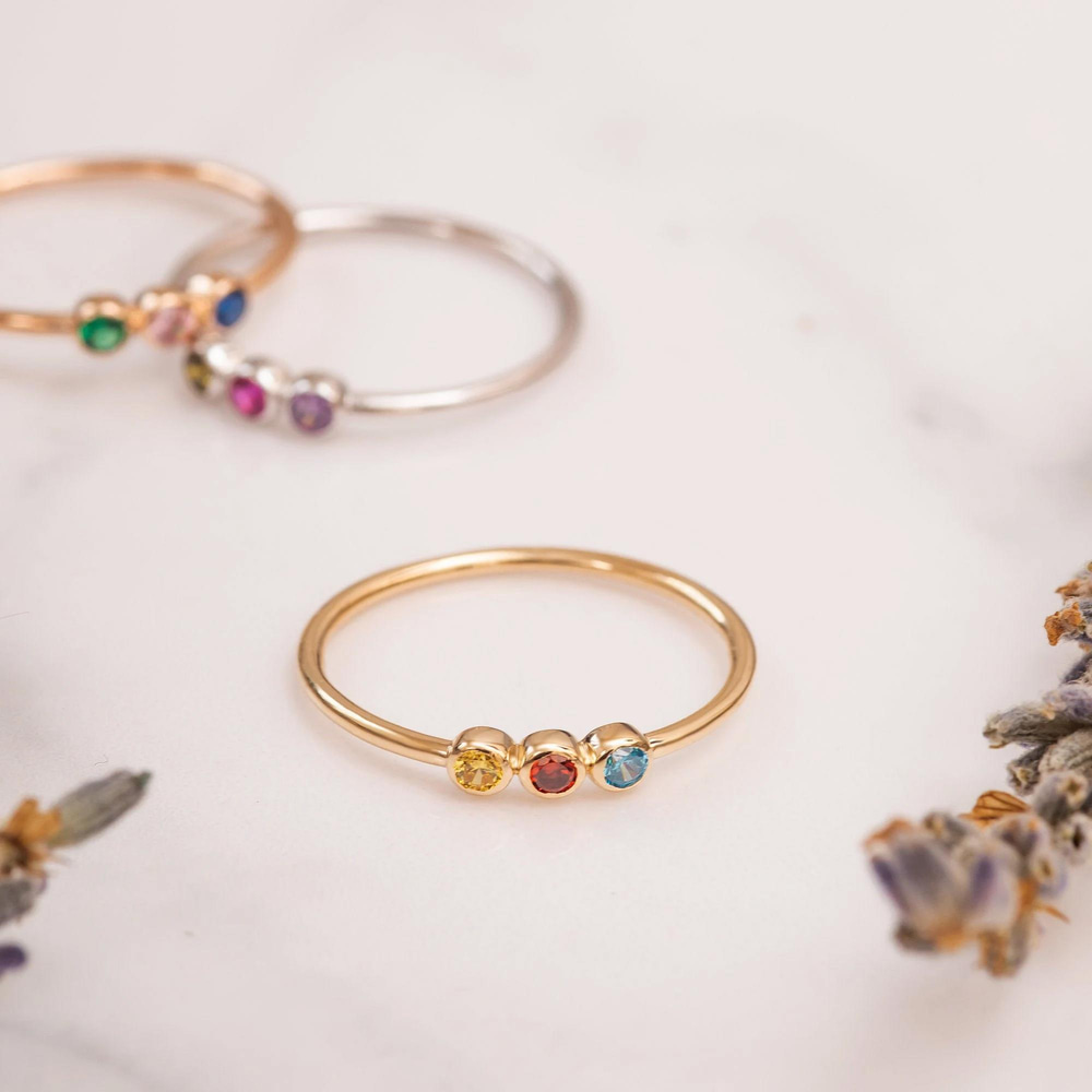 Altın Doğum Taşlı Yüzük - Goldstore