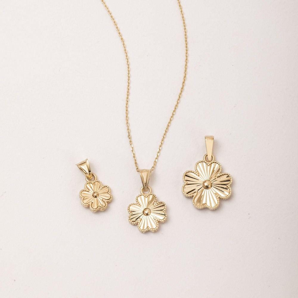 Altın Dört Yapraklı Yonca Kolye - Goldstore