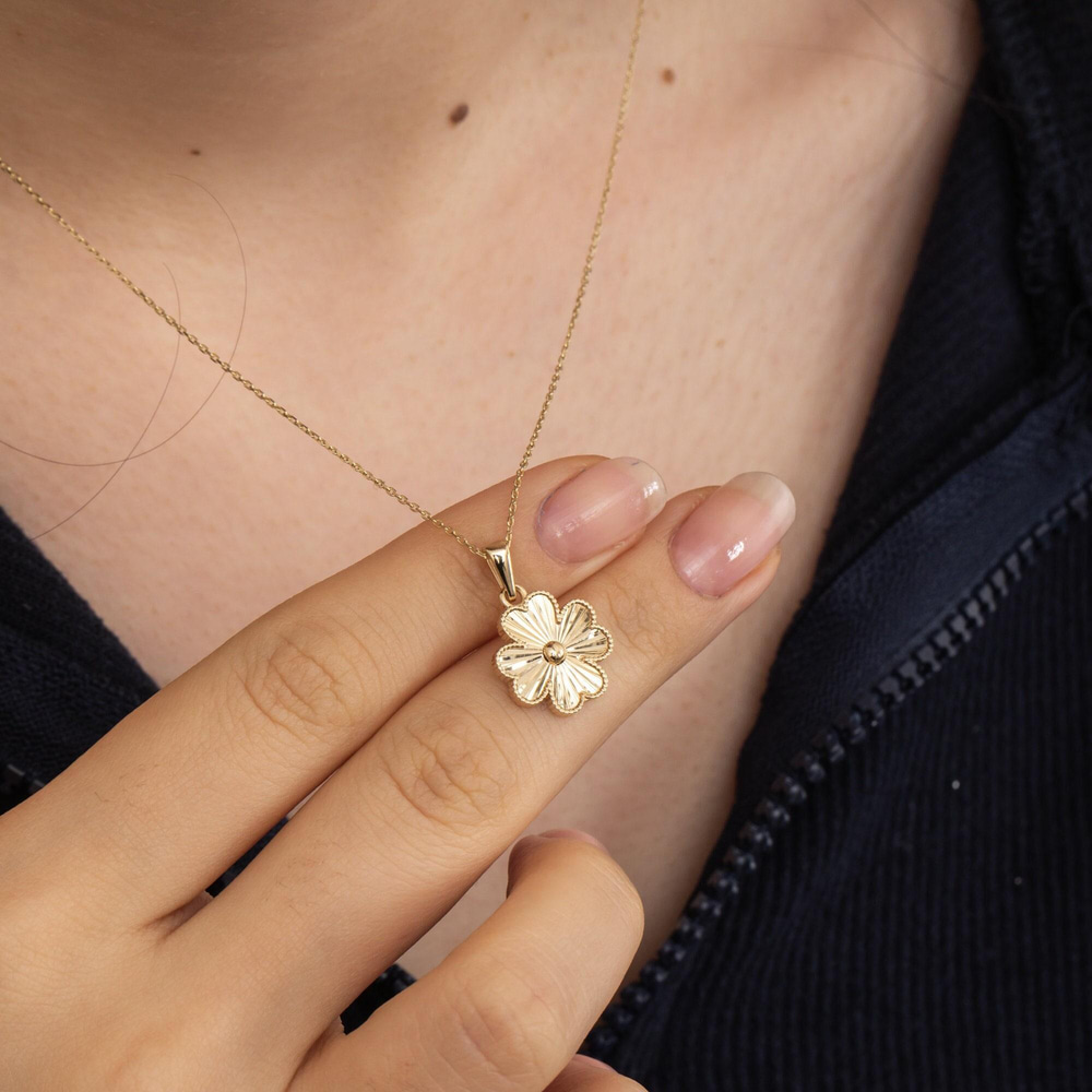 Altın Dört Yapraklı Yonca Kolye - Goldstore