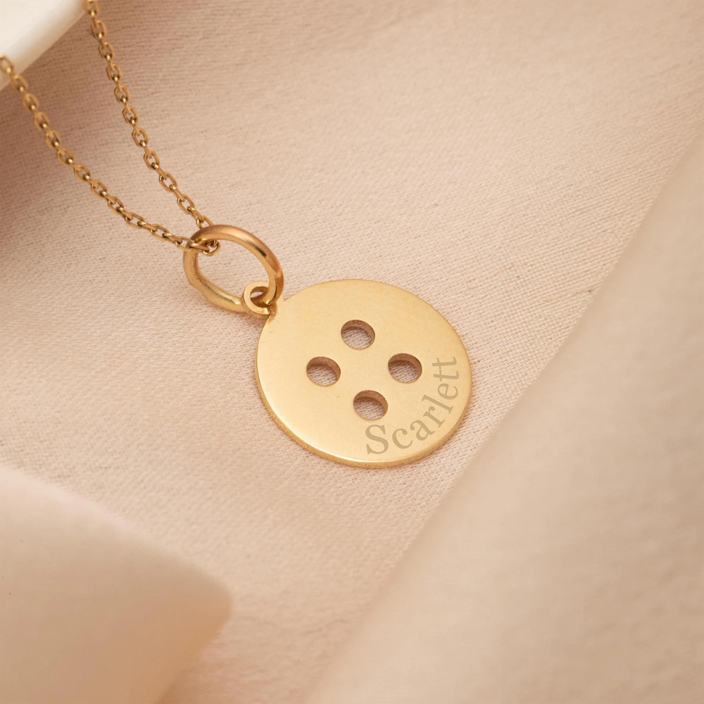 Gold Minimal Button Necklace - Goldstore