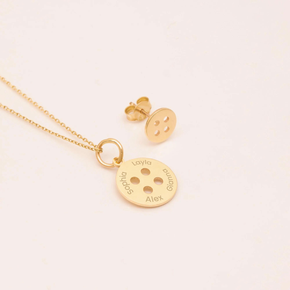 Gold Minimal Button Necklace - Goldstore