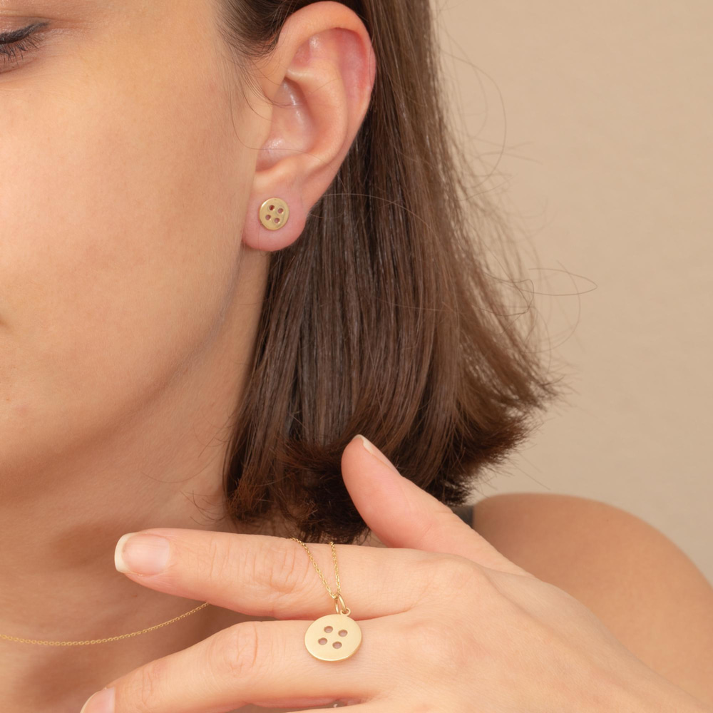 Gold Minimal Button Necklace - Goldstore