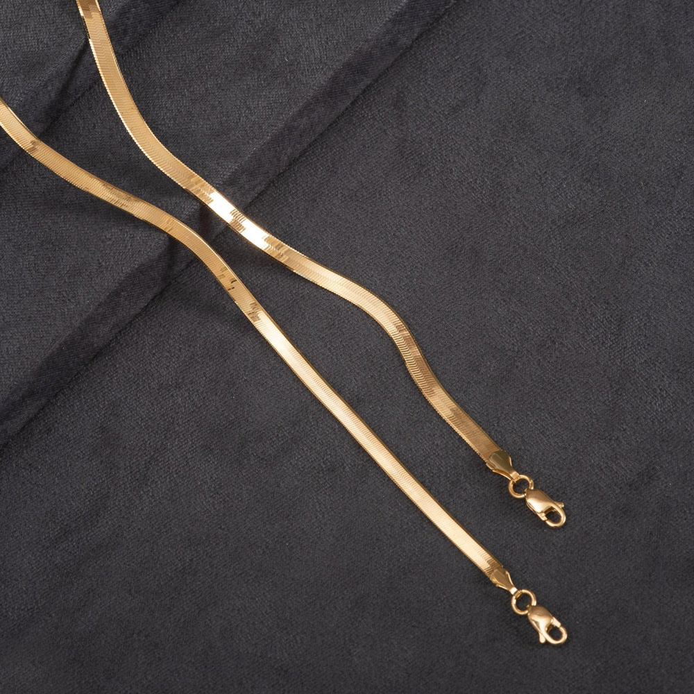 Altın Düz Herringbone Kolye - Goldstore