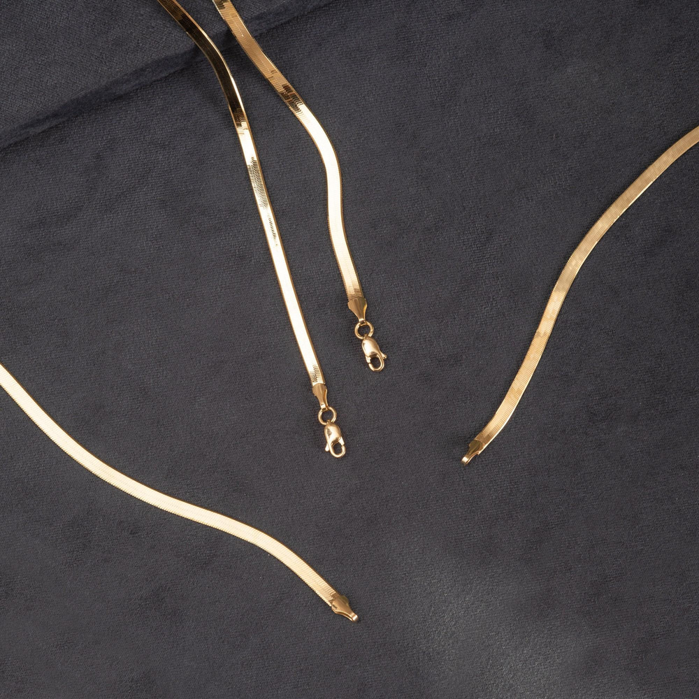 Altın Düz Herringbone Kolye - Goldstore