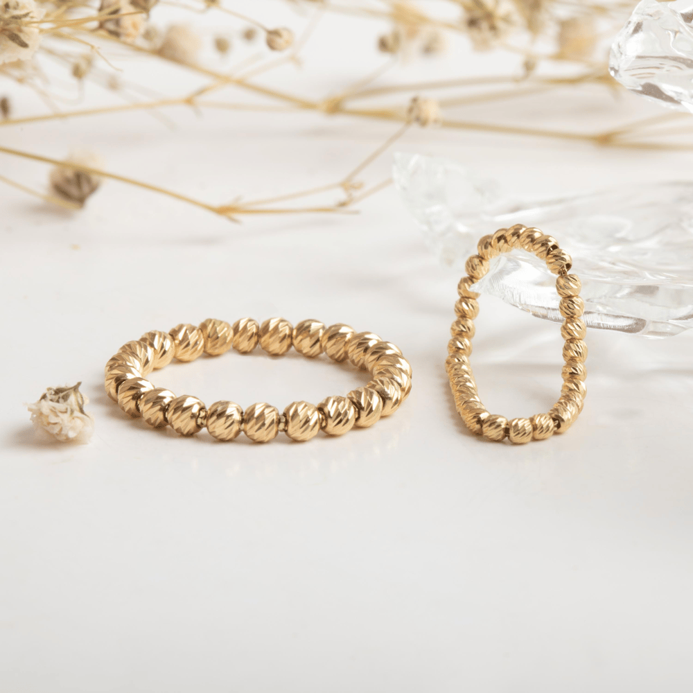 Altın Elmas Kesim Boncuk Yüzük - Goldstore