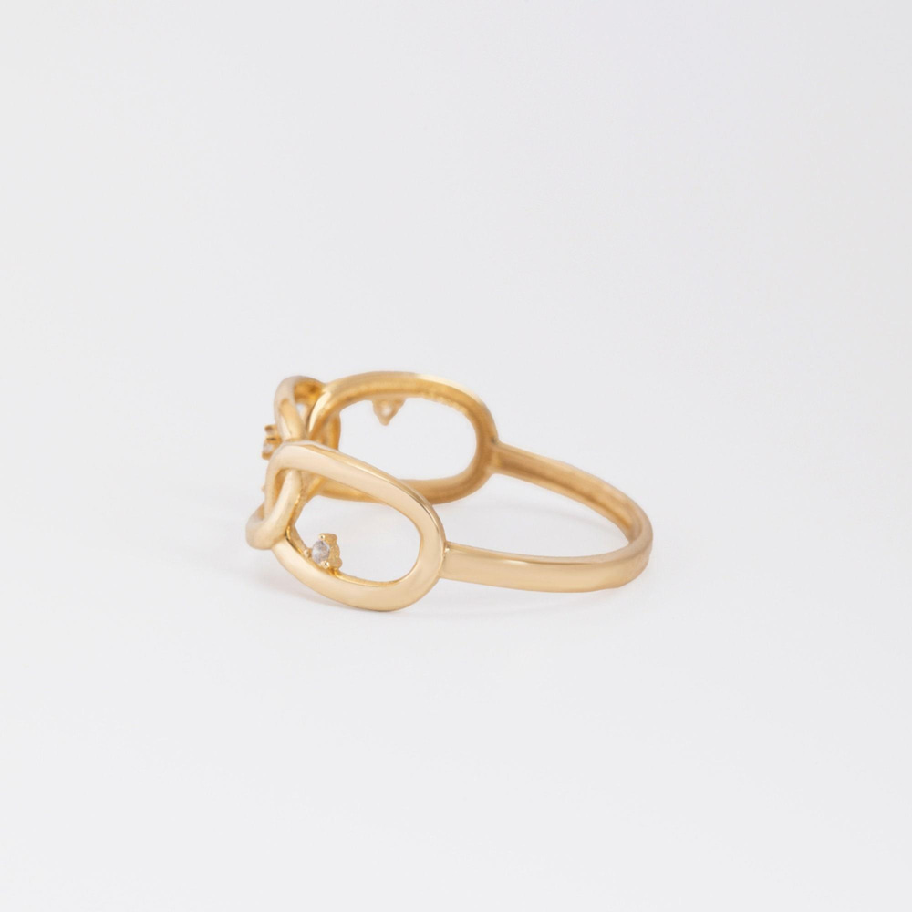Altın Elmas Zincir Yüzük - Goldstore