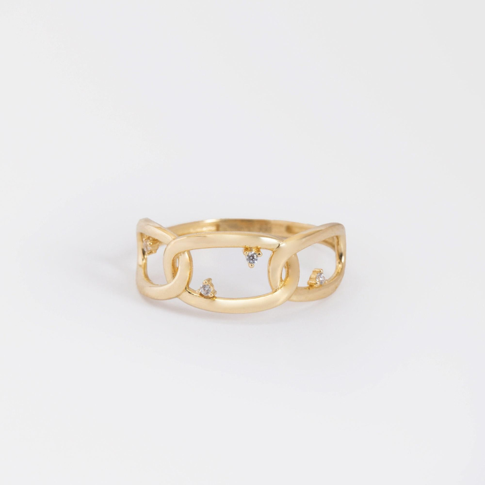Altın Elmas Zincir Yüzük - Goldstore