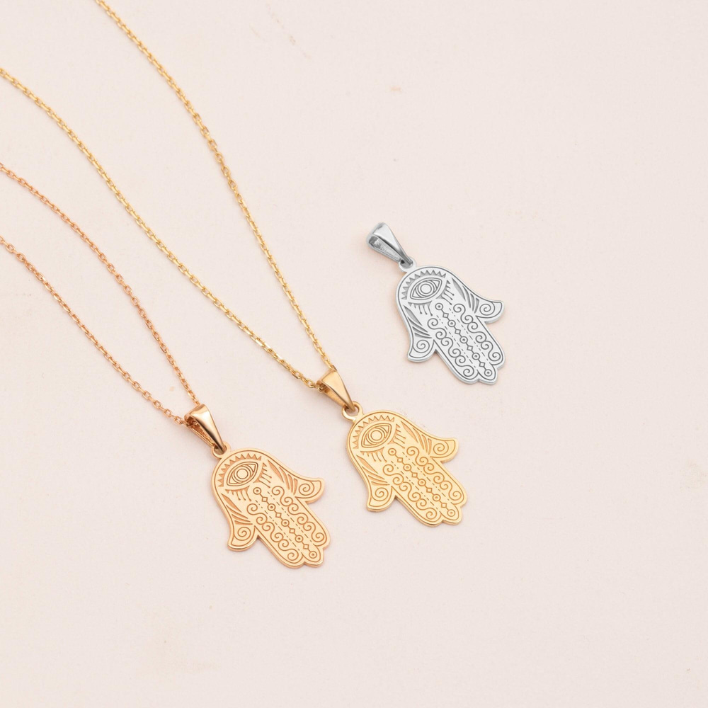 Altın Fatma Ana Eli Kolye - Goldstore