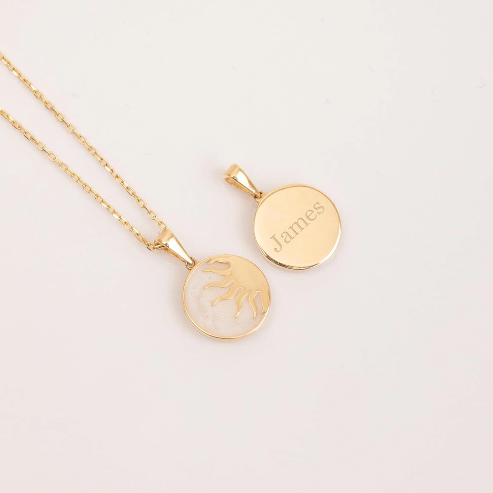 Altın Güneş Figürlü Kolye - Goldstore