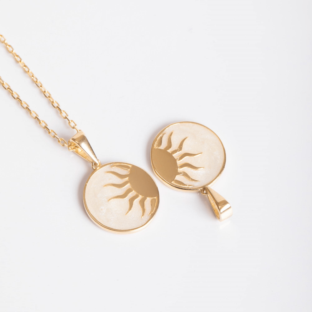 Altın Güneş Figürlü Kolye - Goldstore
