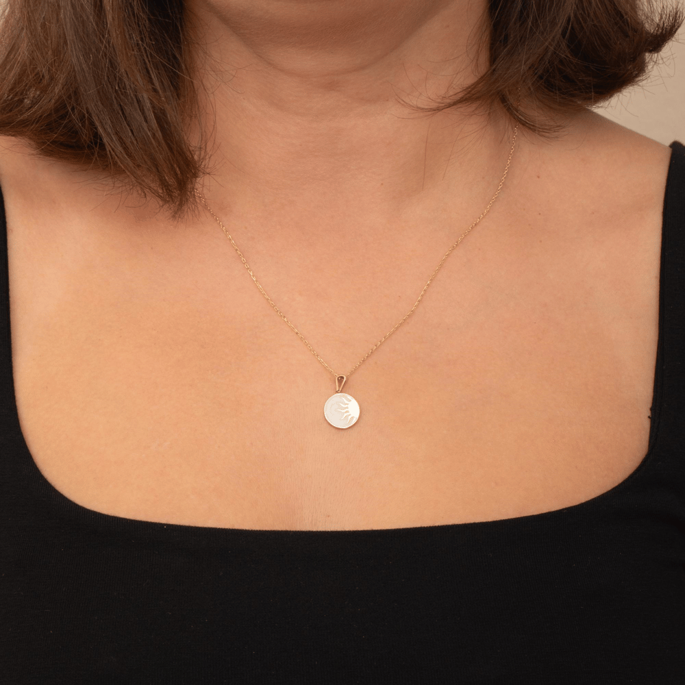 Altın Güneş Figürlü Kolye - Goldstore