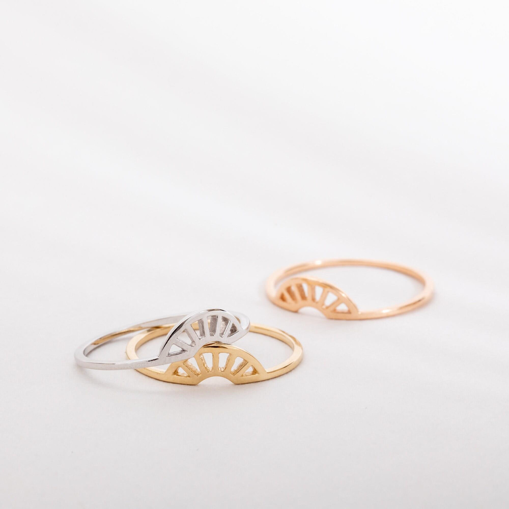 Altın Güneş Işığı Stacking Yüzük - Goldstore